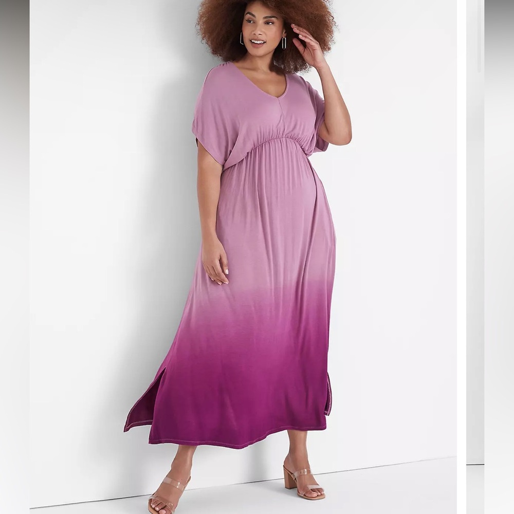 Lane Bryant Jersey Dolman Side-Slit Maxi Dress size 14/16